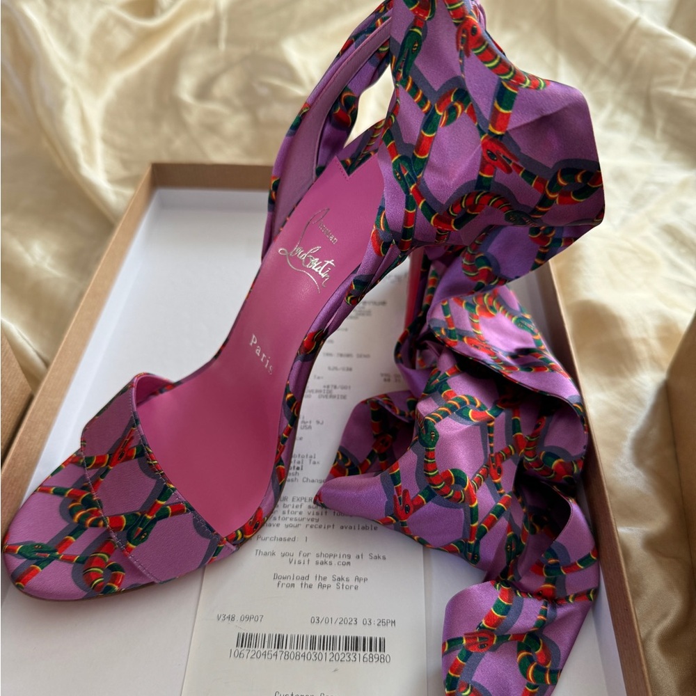 Loub heels purple red multicolor